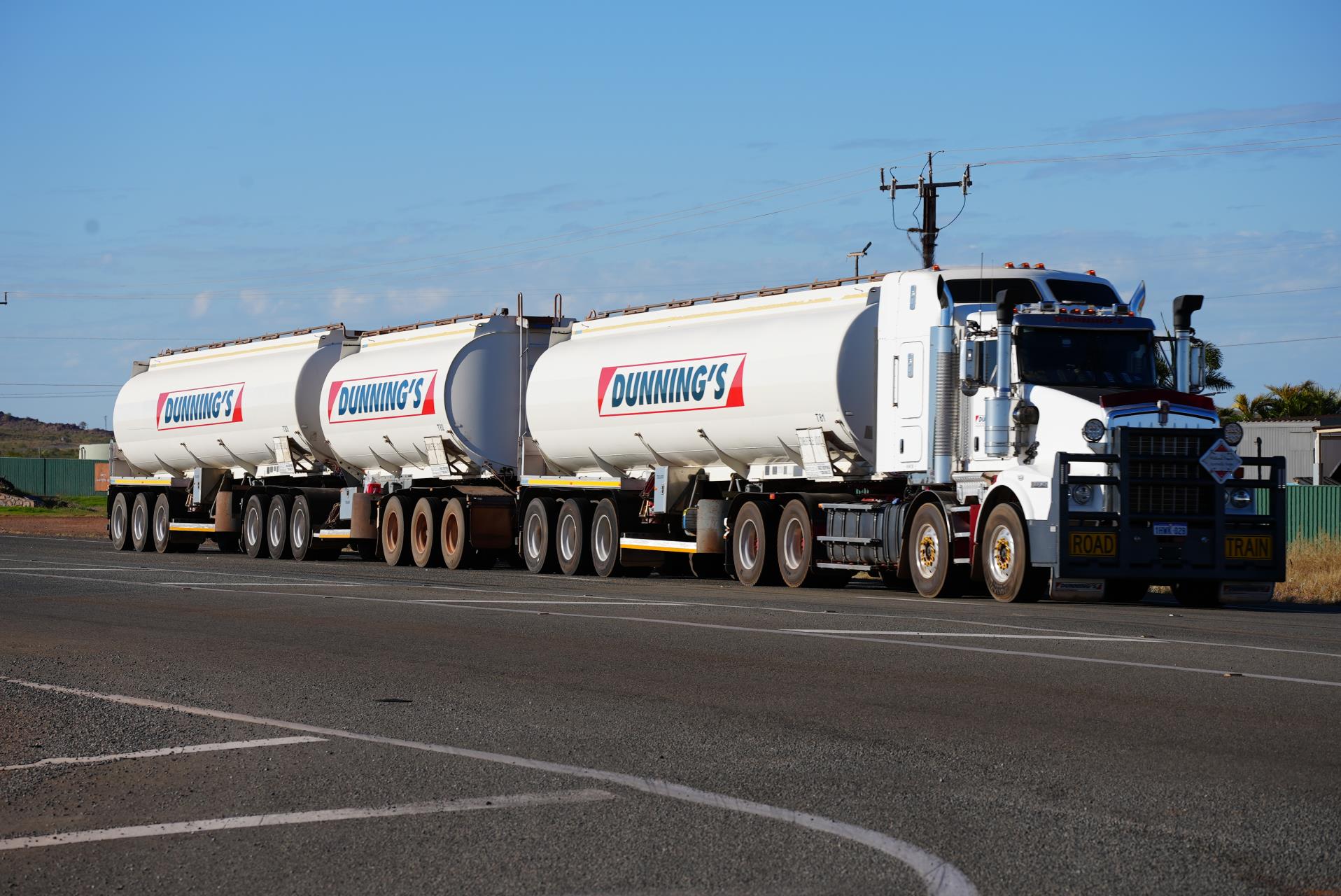 A fuel tanker travelling through the Pilbara